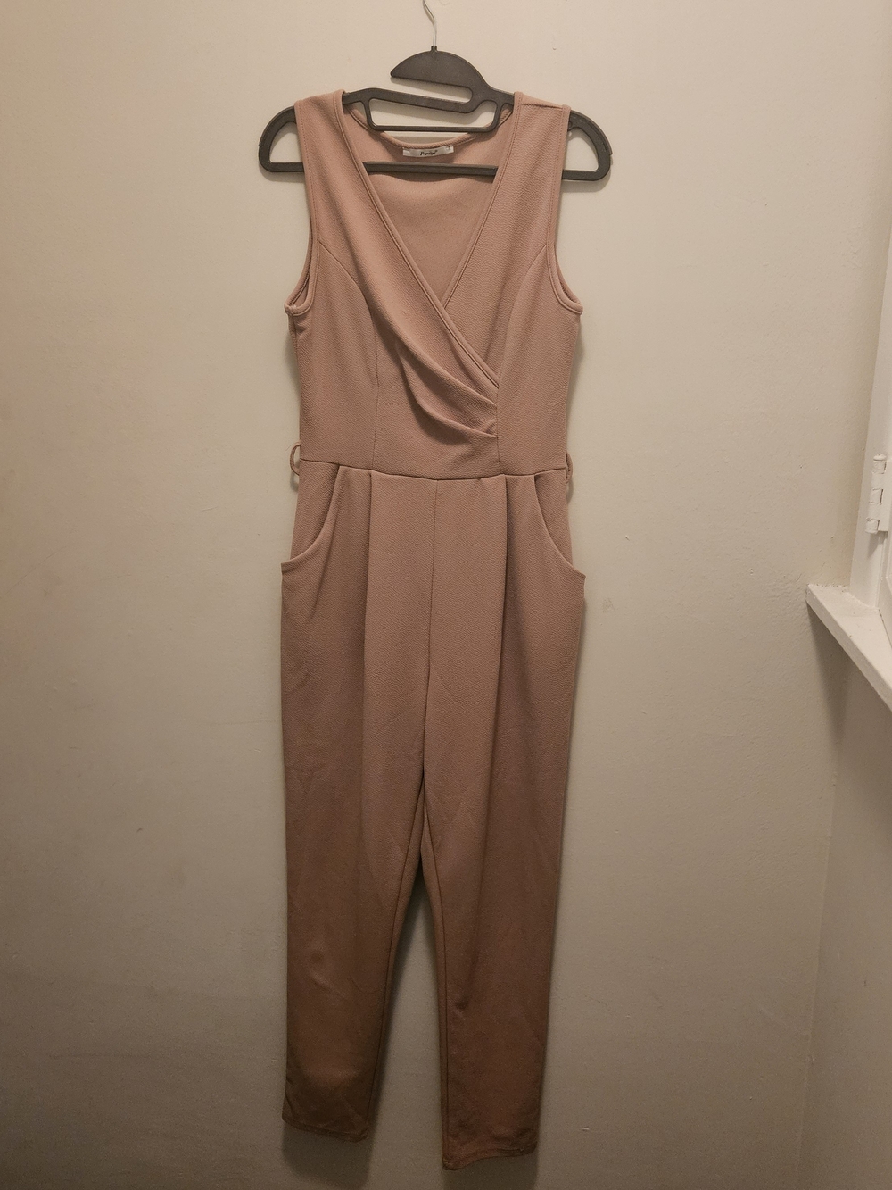 Papaya Sleeveless Surplice Jumpsuit in Dusty Mauve
